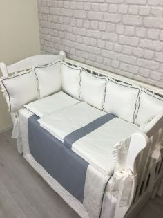 Комплект в кроватку Греческий серый 18 предметов Marele