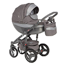 Детская коляска Adamex Monte Carbon 3 в 1 цвет D28 серый и серый принт