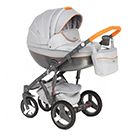Детская коляска Adamex Monte Carbon 3 в 1 цвет D35 серый и оранжевый