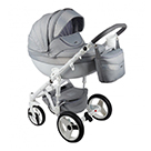 Детская коляска Adamex Monte Carbon 3 в 1 цвет D37 серый и принт стразы
