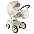 Детская коляска Adamex Monte Carbon 2 в 1 цвет D40 молочный и кружево