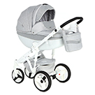 Детская коляска Adamex Monte Carbon 3 в 1 цвет D42 белый и серый