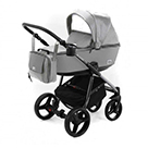 Детская коляска Adamex Reggio Special Edition 3 в 1 цвет Y831 кожа серая и серый, рама серебро