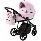 Детская коляска 2 в 1 Adamex Belissa кожа цвет SA16 розовая экокожа