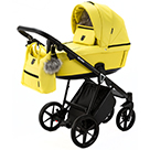 Детская коляска 2 в 1 Adamex Belissa кожа цвет SA22 жёлтая экокожа