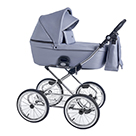Детская коляска Roan Coss Classic 2 в 1 цвет Grey Pearl жемчужно-серая экокожа