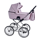 Детская коляска Roan Coss Classic 2 в 1 цвет Pink Pearl жемчужно-розовая экокожа