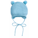 Детская вязаная шапочка с помпонами AmaroBaby Pure Love Pompony цвет Голубой