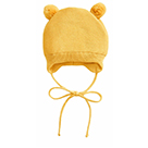Детская вязаная шапочка с помпонами AmaroBaby Pure Love Pompony цвет Жёлтый