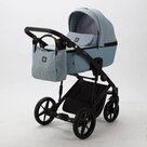 Детская коляска 2 в 1 Adamex Mobi Air цвет M-PS41 Серо-голубая ткань+серо-голубая кожа