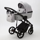 Детская коляска 2 в 1 Adamex Mobi Air цвет M-PS46 Светло-серый+светло-серая кожа