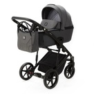 Детская коляска 2 в 1 Adamex Mobi Air цвет M-PS58 LUX тёмно-серый+тёмно-серая кожа