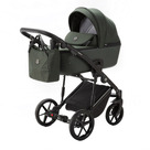 Детская коляска 3 в 1 Adamex Mobi Air цвет M-PS98 LUX тёмно-зелёный+тёмно-зелёная кожа