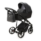 Детская коляска 2 в 1 Adamex Mobi Air цвет M-PS112 LUX графит+чёрная кожа