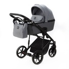 Детская коляска 3 в 1 Adamex Mobi Air цвет M-PS113 LUX серый+серая кожа