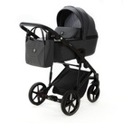 Детская коляска 3 в 1 Adamex Mobi Air Deluxe цвет M-SA5 тёмно-серая кожа