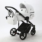 Детская коляска Adamex Lumi Air Deluxe 2 в 1 цвет L-SA1 Белая кожа