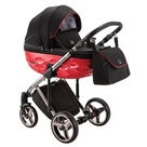Детская коляска Adamex Chantal Special Edition 2 в 1 цвет C3 Чёрный с красным/рама серебро