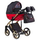 Детская коляска Adamex Chantal Special Edition 2 в 1 цвет C3А Чёрный с красным/рама золото
