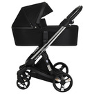 Детская коляска 2 в 1 ibebe i-Stop с электронным тормозом цвет IS7 Black/Сhrome чёрный/рама хром