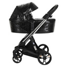 Детская коляска 2 в 1 ibebe i-Stop Leather Crocodile с электронным тормозом цвет IS 25 Crocodile Black/Chrome Чёрная крокодиловая кожа/рама хром