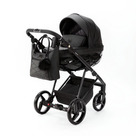 Детская коляска Adamex Quantum Deluxe 2 в 1 цвет Q-SA2 чёрная кожа