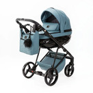 Детская коляска Adamex Quantum Deluxe 2 в 1 цвет Q-SA63 серо-голубая кожа