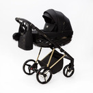 Детская коляска Adamex Quantum Special Edition 2 в 1 цвет Q-TK617 чёрный/рама золото