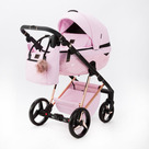 Детская коляска Adamex Quantum SuperStar Deluxe 2 в 1 цвет Q-STAR136 кожа розовый зефир+розовое дно/рама розовое золото