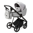 Детская коляска Adamex Blanc 2 в 1 цвет BL-PS46 светло-серый+светло-серая кожа