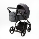 Детская коляска Adamex Blanc 2 в 1 цвет BL-PS108/A тёмно-серый+тёмно-серая кожа