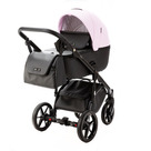 Детская коляска Adamex Nola Deluxe 2 в 1 цвет N-SD101 розовая+чёрная кожа