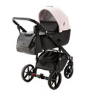 Детская коляска Adamex Nola Deluxe 2 в 1 цвет N-SD102 розовая пудровая+чёрная кожа