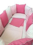 Нежно-розовый комплект в кроватку 17 предметов Marele универсальный