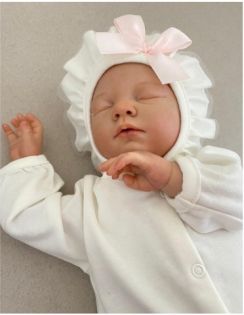 Чепчик для новорожденной девочки с розовым бантиком Fleole