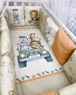Комплект для овальной и прямоугольной кроватки Lappetti Сафари