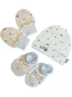 Набор для новорожденного шапочка, царапки и пинетки Uviton Baby