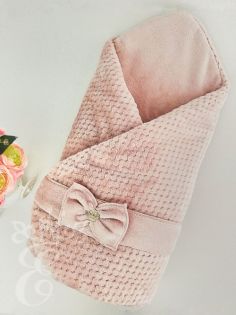 Розовое одеяло-конверт на выписку Elika Baby
