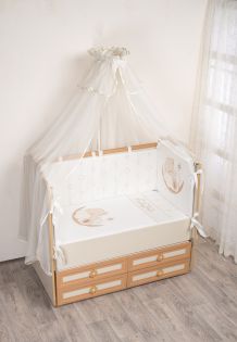 Комплект белья в кроватку для новорожденных Счастливый мишка
