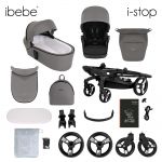 Детская коляска 2 в 1 ibebe i-Stop Leather с электронным тормозом